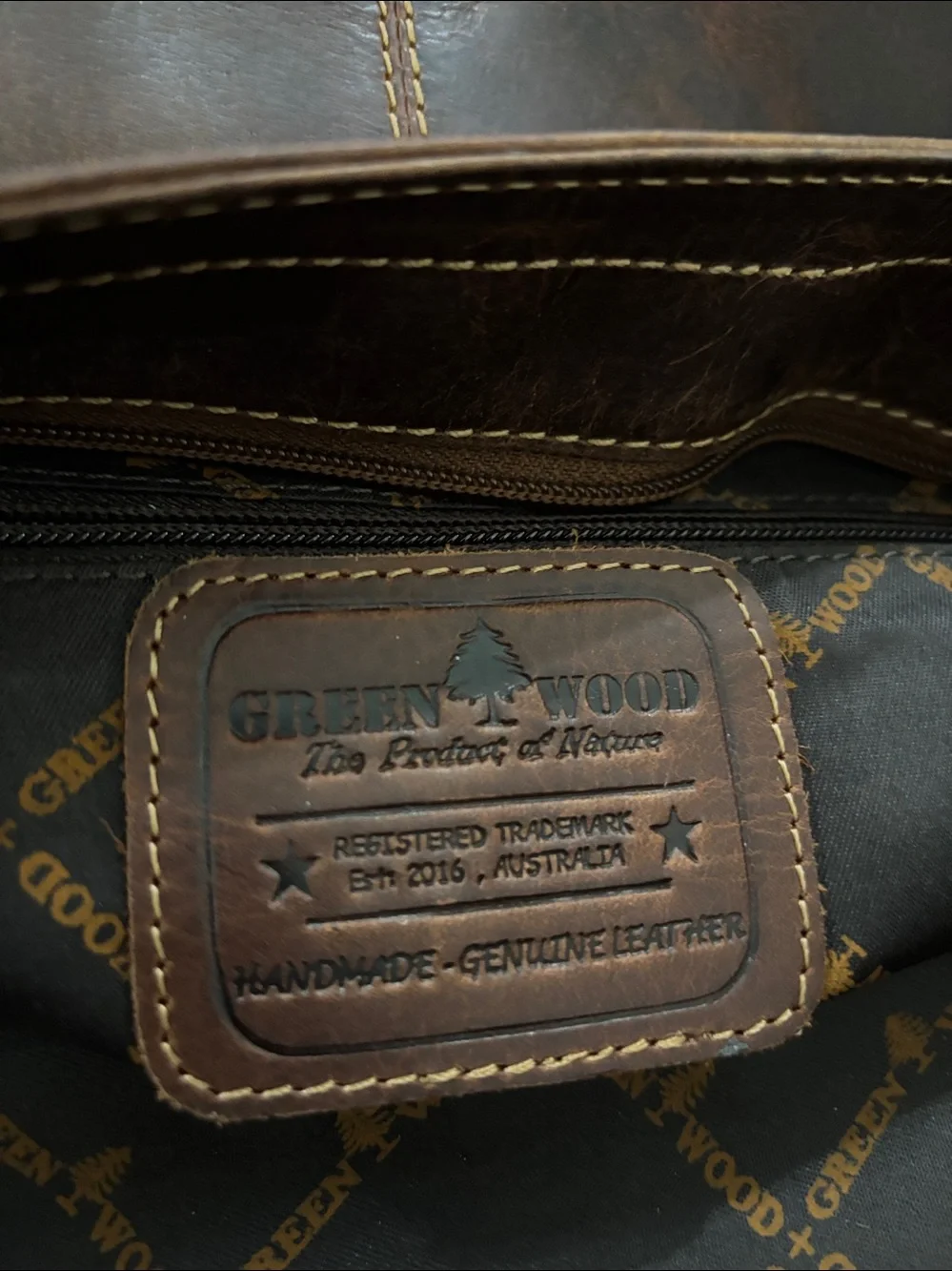 Green Wood Australia Brown Leather Messenger Classic Men’s Crossbody Bag
